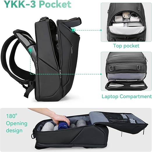 MARK RYDEN Business Backpack for Men, Waterproof High Tech Backpack with Sport Car Shape Design and USB Charging Port Attarify Attarify attarif.store.