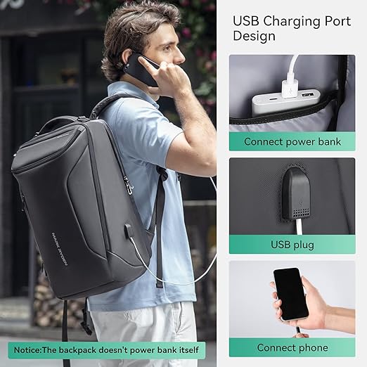 MARK RYDEN Business Backpack for Men, Waterproof High Tech Backpack with Sport Car Shape Design and USB Charging Port Attarify Attarify attarif.store.