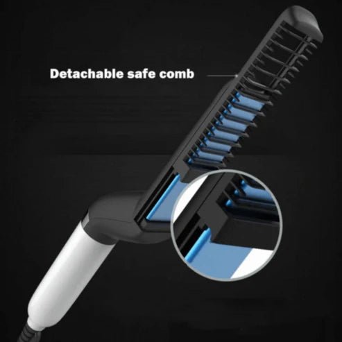 Electric Hair Straightener Brush,Men Quick Beard Straightener Styler Comb,Hair Straightening,Curly Hair Straightening Comb,Side Hair Detangling,Multifunctional Hair Curling Curler Attarify Attarify attarify.store.