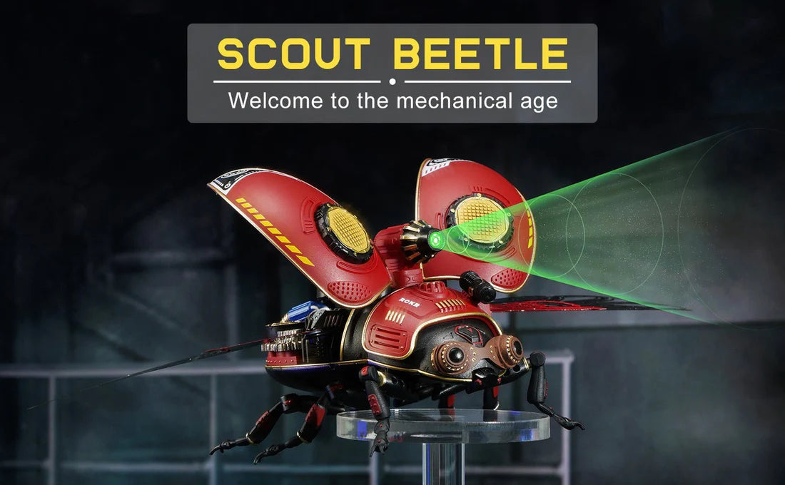 Robotime Rokr Scout Beetle ABS Plastic Metal Punk Style 3D Puzzle Gift For Kids Adults Easy Assembly Mechanical Design Game Toys Attarify Attarify attarify.store.