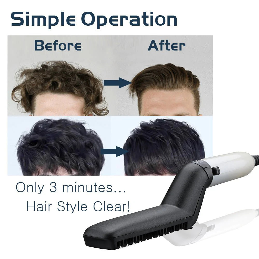 Electric Hair Straightener Brush,Men Quick Beard Straightener Styler Comb,Hair Straightening,Curly Hair Straightening Comb,Side Hair Detangling,Multifunctional Hair Curling Curler Attarify Attarify attarify.store.